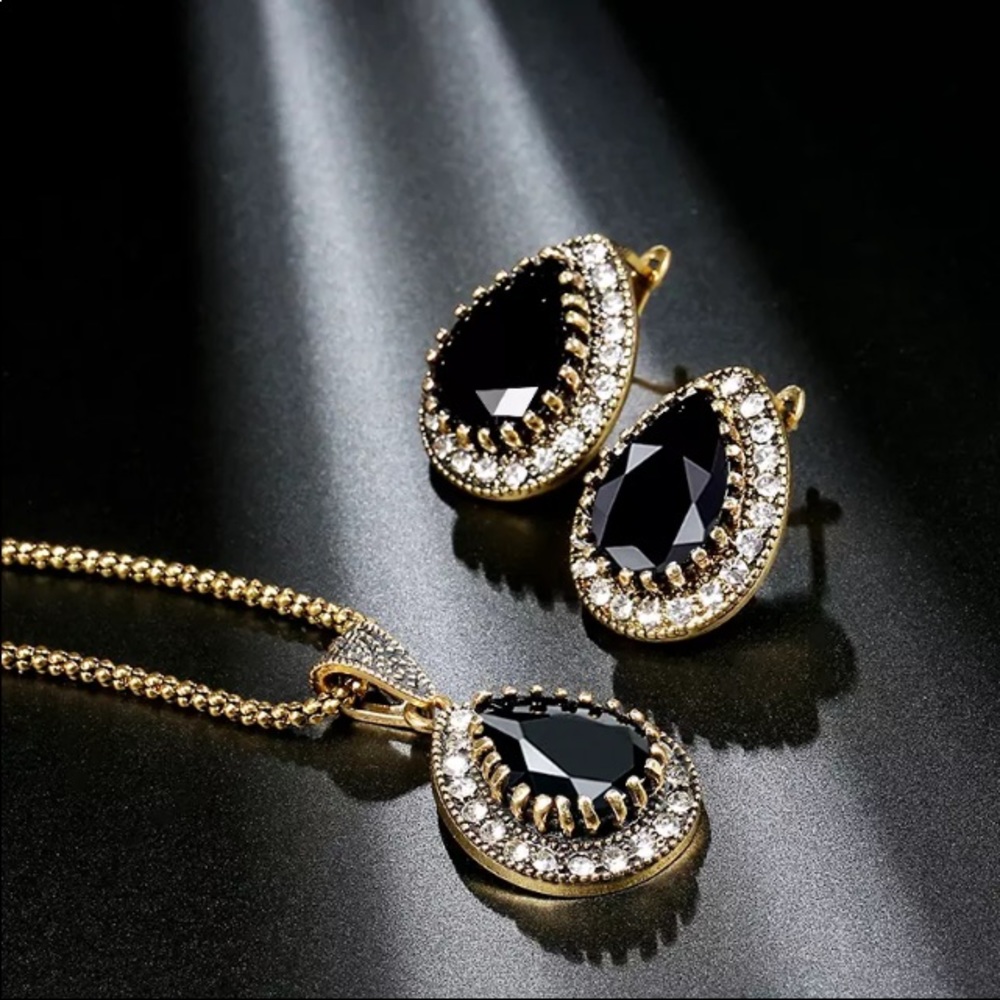 Bohemian Gold filled Necklace & Earring set